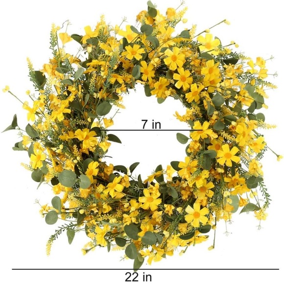 Vibrant Yellow Floral Wreath - Picture 4 of 5